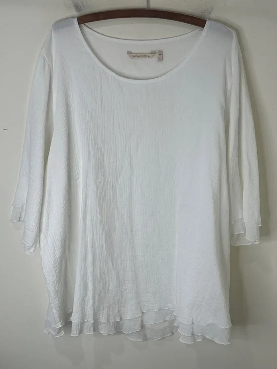 SOFT SURROUNDINGS Siesta Key Tunic 100% Cotton White Size 2X - Picture 5 of 15
